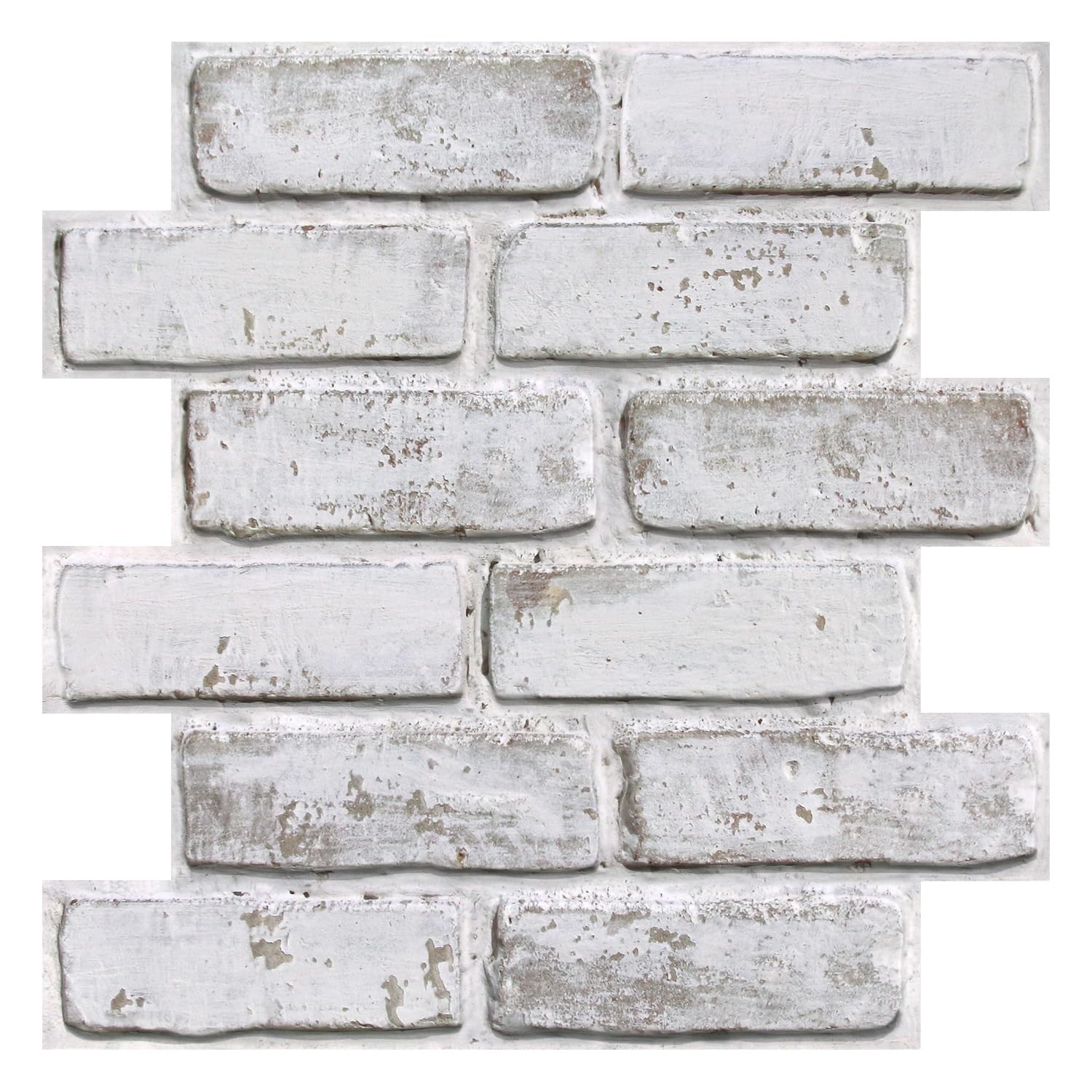 COMSTICKC Paneles de Pared 3D Autoadhesivos Ladrillo Encalar, 10 Piezas, 30 x 30 cm, Autoadhesivos PVC 3D Decorativo Panel de Pared de Ladrillo para Salón Oficina Cocina Decoración de pared interior