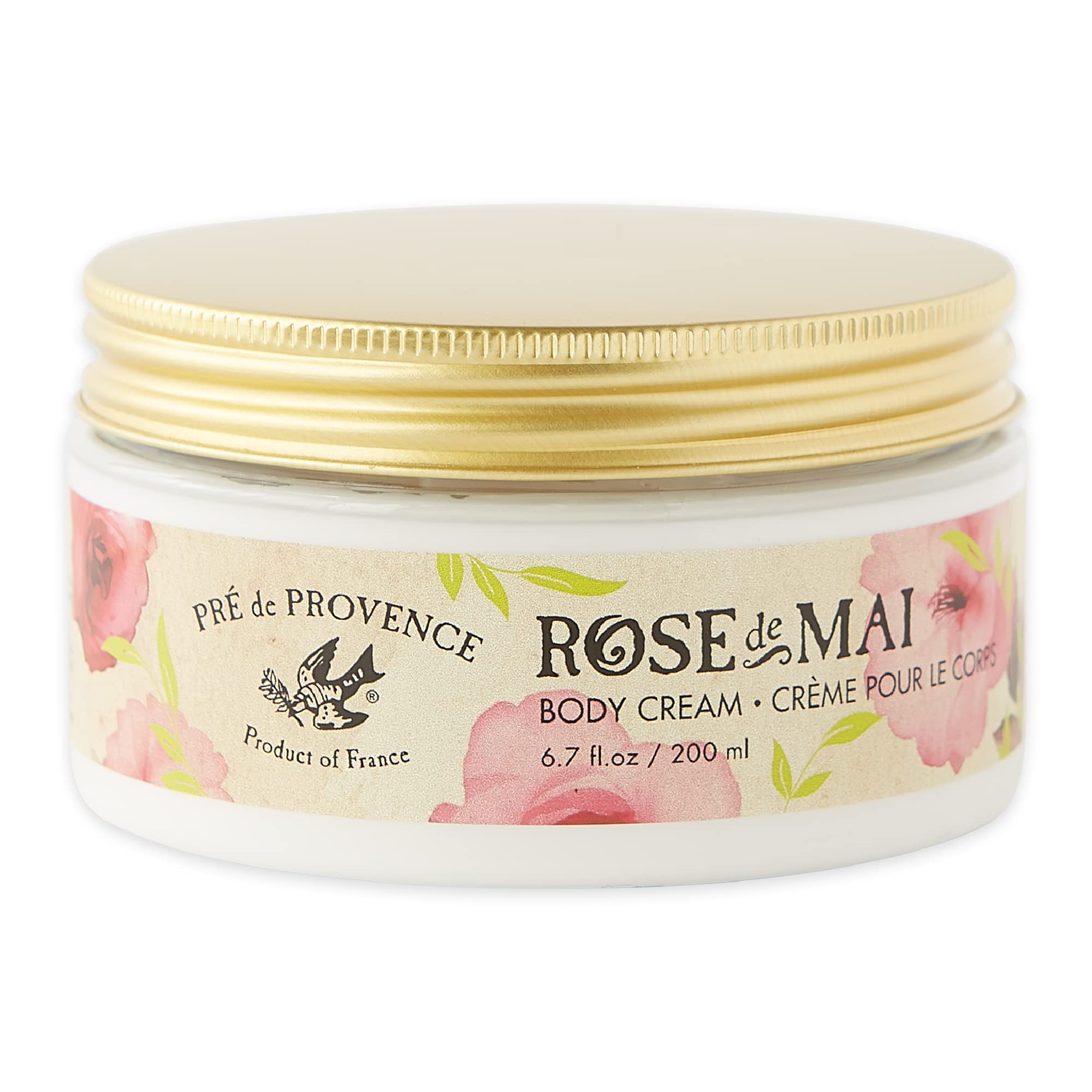Pre de ProvenceBody Cream to Alleviate & Help Heal Parched Skin to Soothe and Hydrate with Shea Butter, Sesame Seed Oil, Vitamin E & Botanical Rose Blend Fragrance (6.79 fl oz) Mai