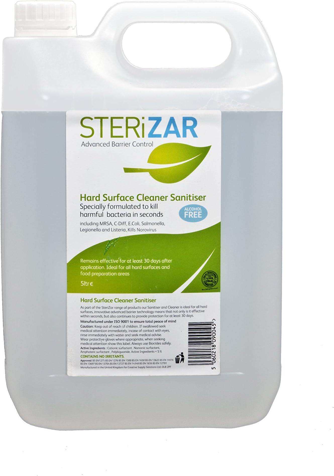 Hard Surface Cleanser and Sanitiser (5 Litre Unscented)
