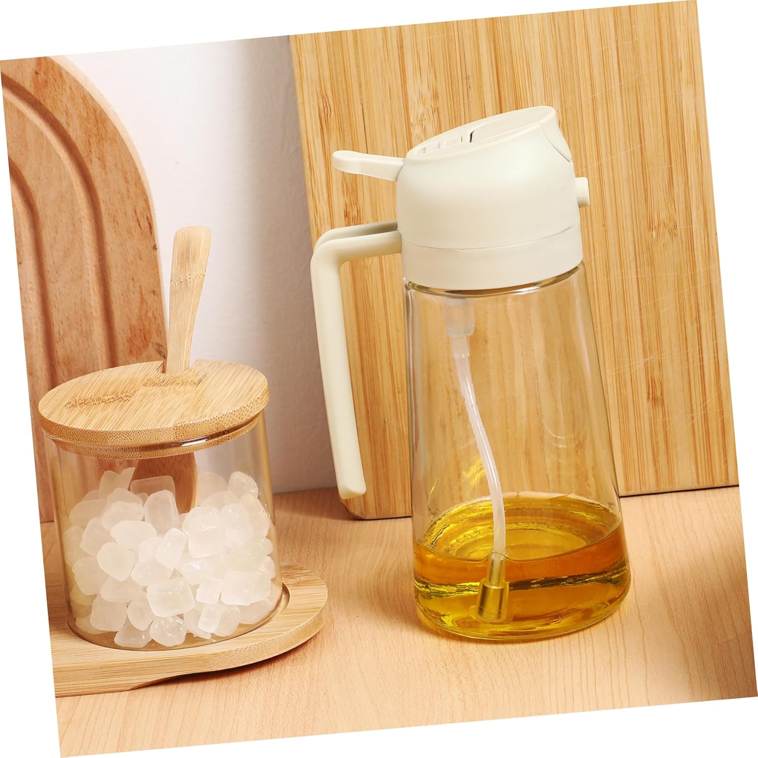 470ml Glass Olive Oil Dispenser Spray and Pour Oil Sprayer for Cooking and Baking