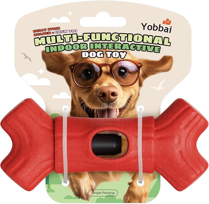 Suporte ajustável para mordedores de cães grandes Yobbai, nylon BPA-free, dog chew toy-1