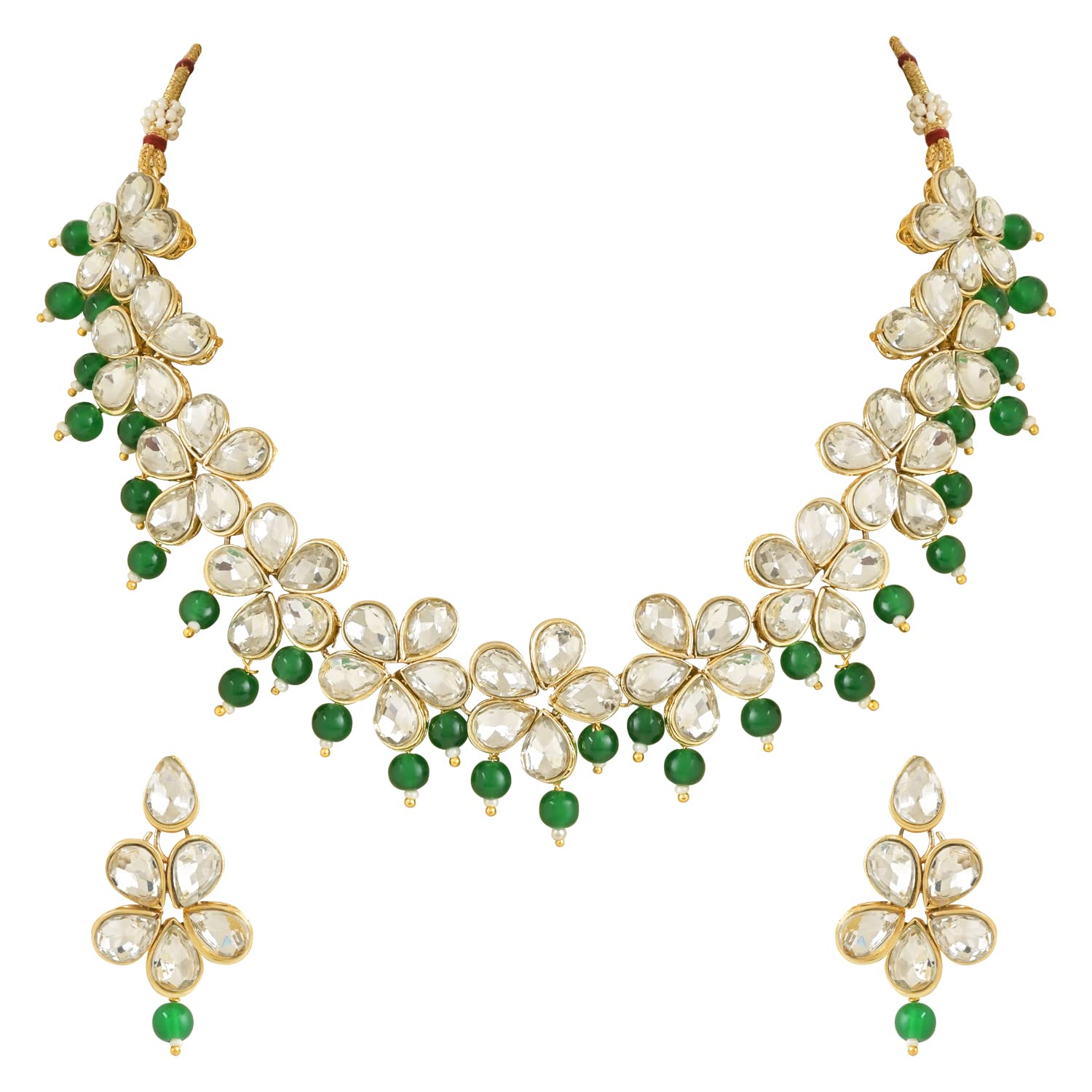 I Jewels 18K Gold Plated Traditional Handcrafted Stone Studded Choker Necklace Jewellery Set With Earrings For Women And Girls (IJ374G) (B0C17BV662) Amazon Price History, Amazon Price Tracker