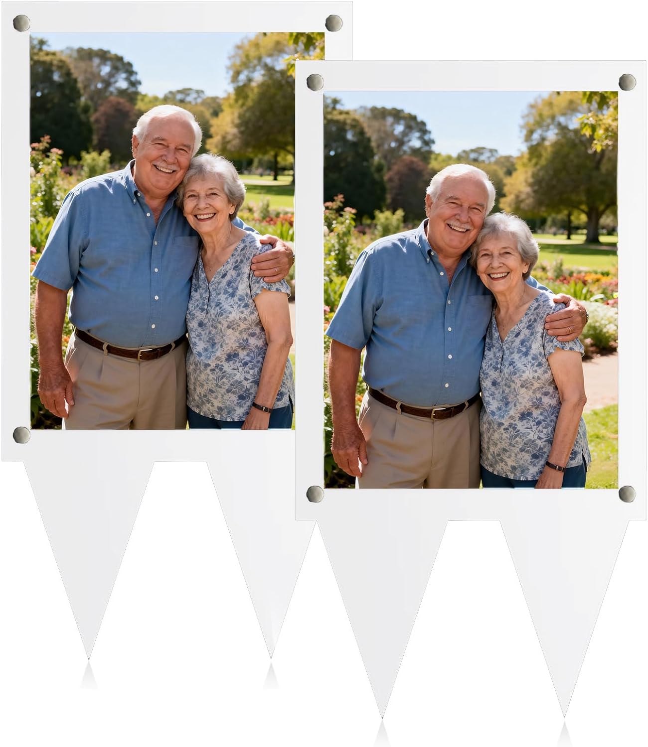 5X7 Waterproof Picture Frame for Grave, Cemetery Decorations for Grave, Grave Decoration for Cemetery, Vertical Clear Outdoor Acrylic Picture Frame for Grave Memorial Sympathy Gifts 2 PCS