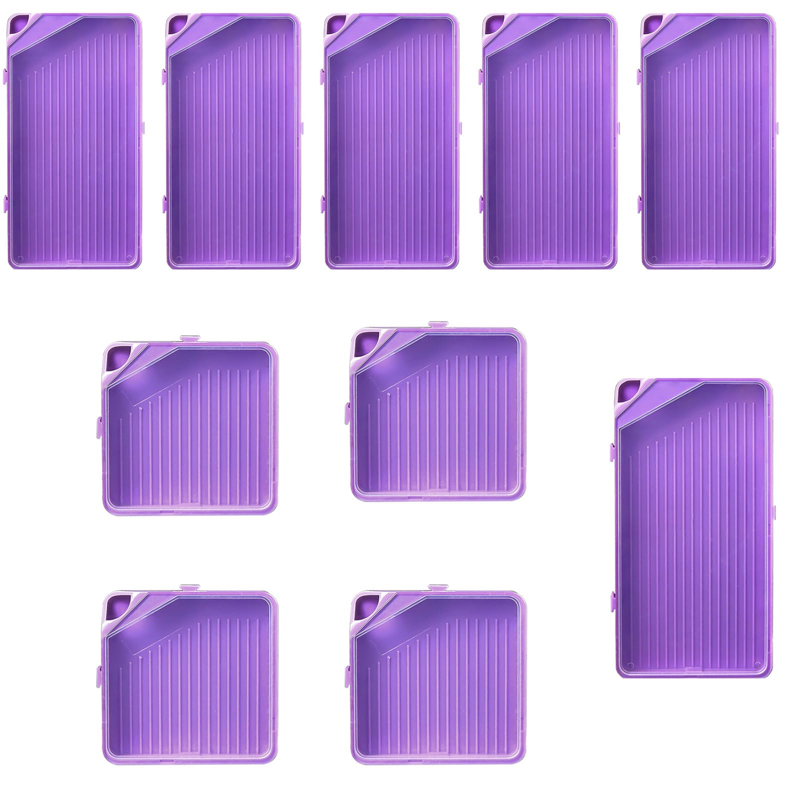 Kalttoy 3/5 / 10Pcs Stacking Drilling Art Trays 3x3Inch 6x3Inch Stackable Bead Sorting Trays Drilling Drawing Tool Accessories Portable Art Supplies
