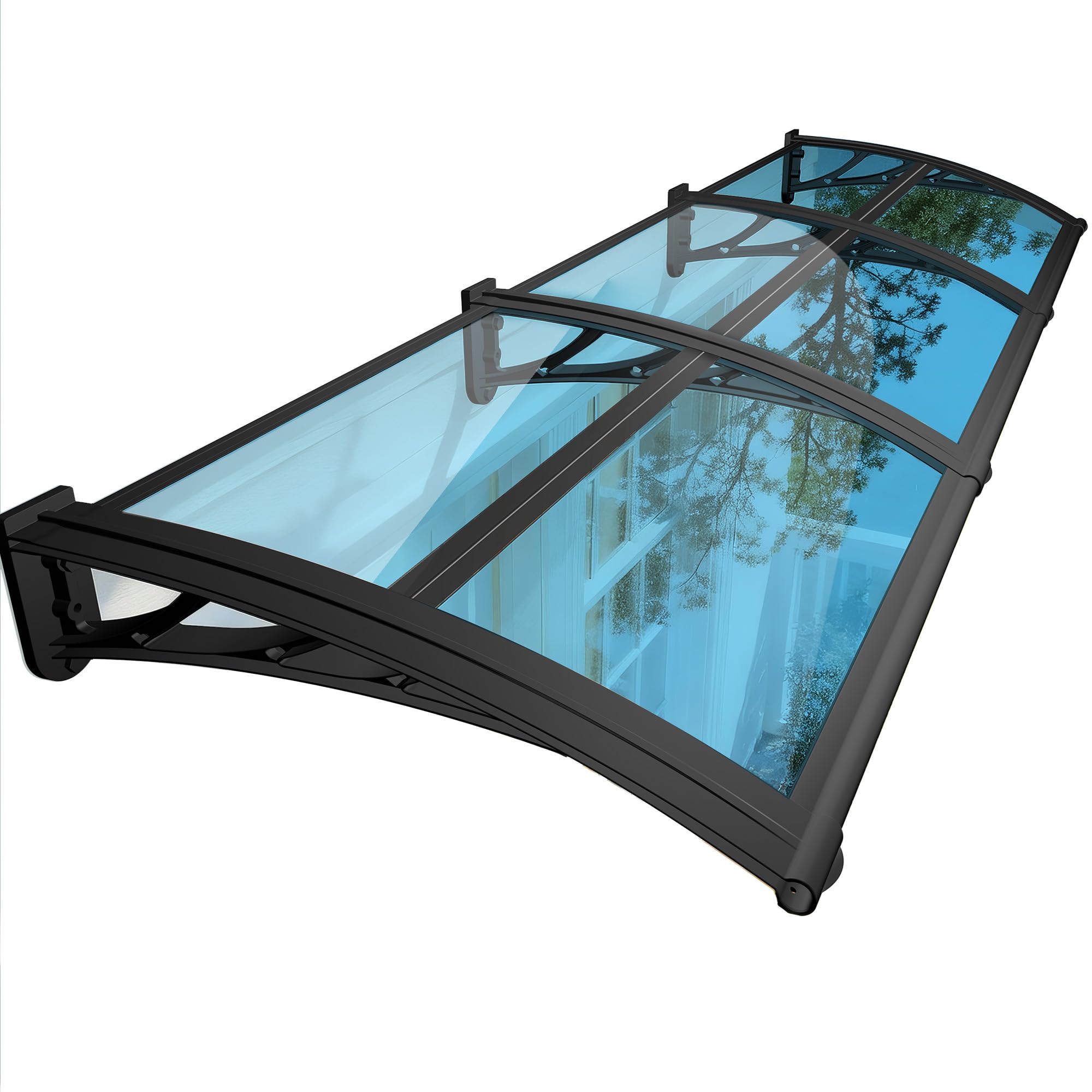 Auvent de porte d'extérieur bleu transparent pour abriter votre entrée