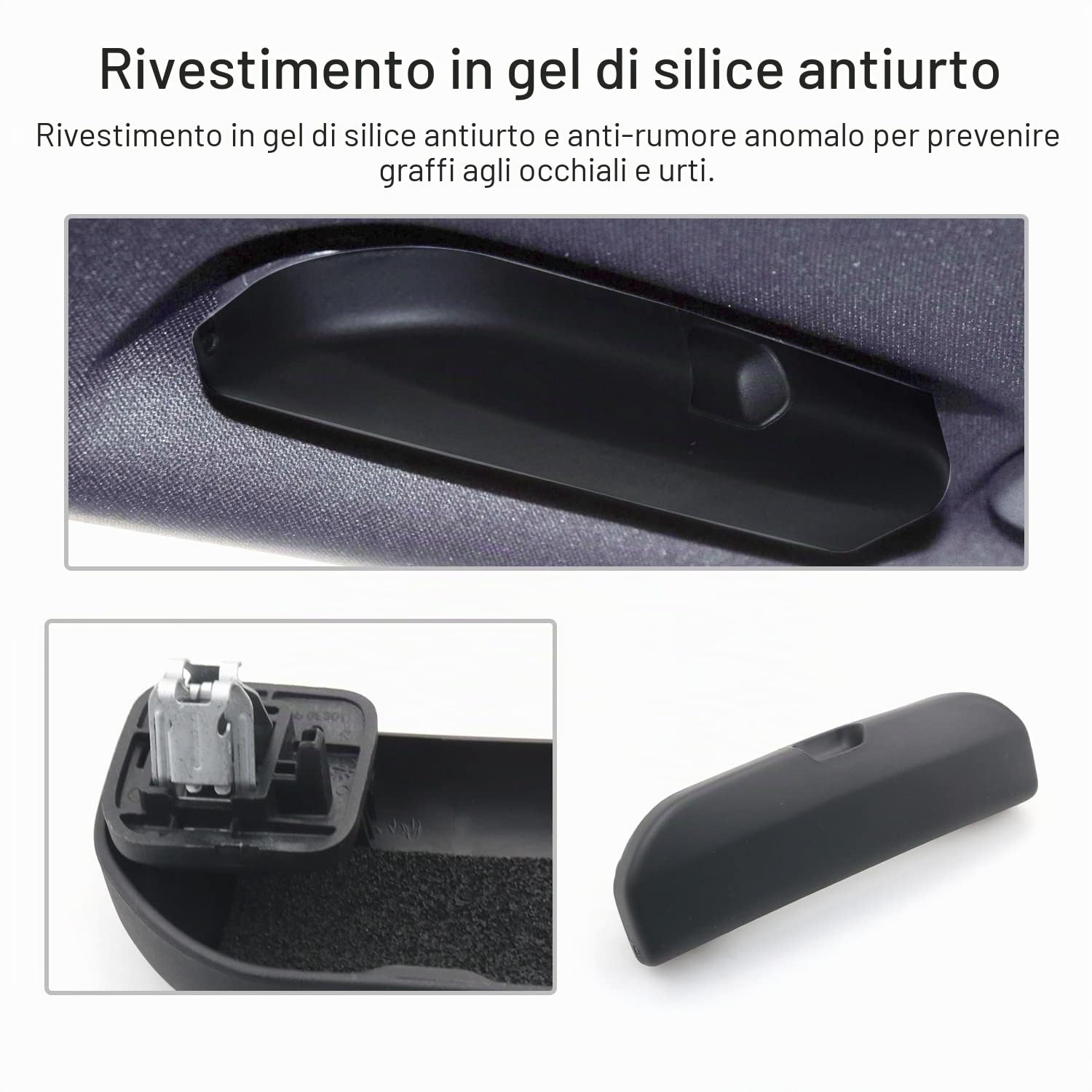 CDEFG Peugeot 3008 5008 2016-2024/208 2008 GT 308 SW 508 2015-2025 Custodia per Occhiali ABS Anteriore Sunglasses Holder Box Auto 308 5008 Accessori (Nero)