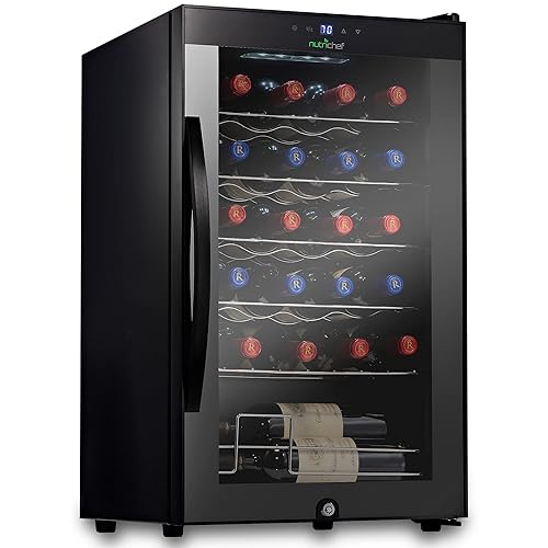 Nutrichef 24 Bottle Wine Fridge | Single Zone Wine Chiller