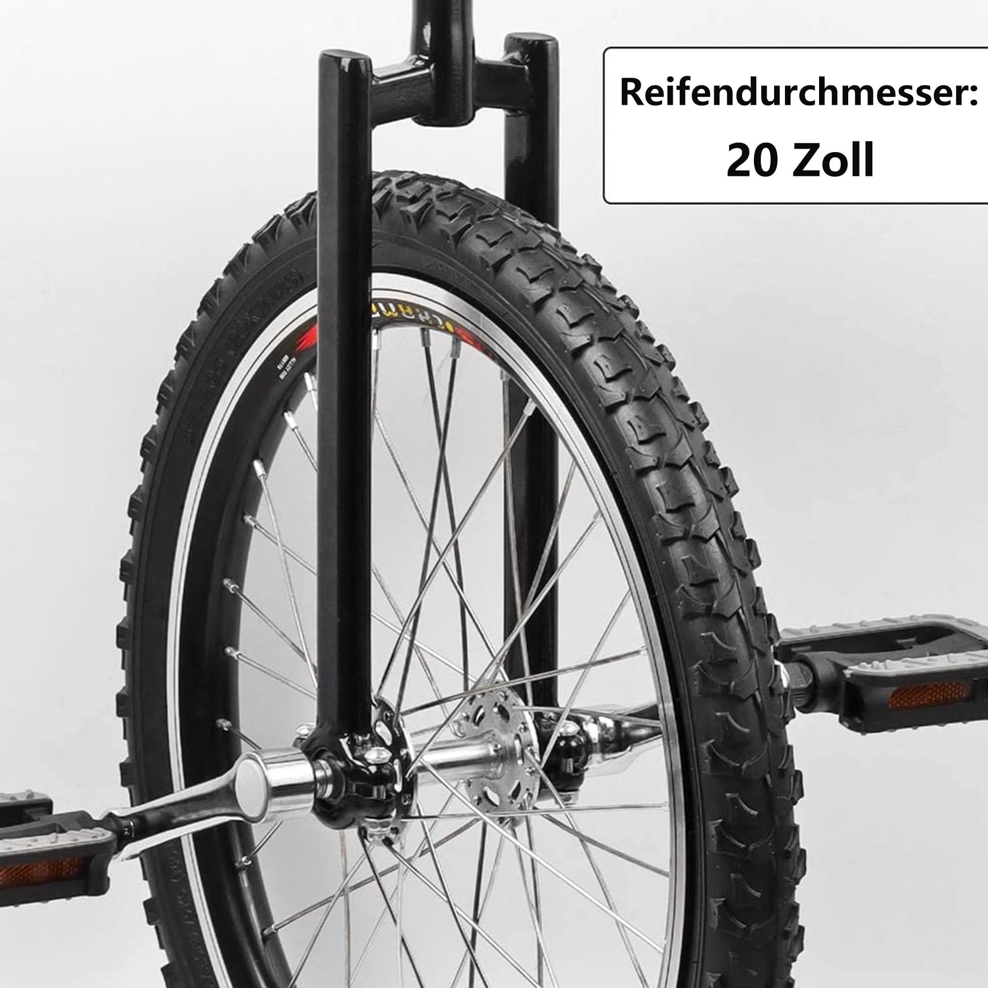 MYOYAY Einrad 20 Zoll Balance Training mit Einradständer Höhenverstellbar 20" Luxus Einrad für Kinder Erwachsene, Unisex Unicycle Fahrrad für Profis Outdoor Sportarten, Schwarz