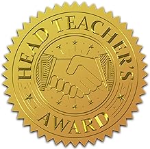 CRASPIRE 100PCS Gold Foil Stickers Embossed Certificate Seals Head Teacher's Award Self Adhesive Stickers Medal Decoration Stickers Certification Graduation Corporate Notary Seals Envelope