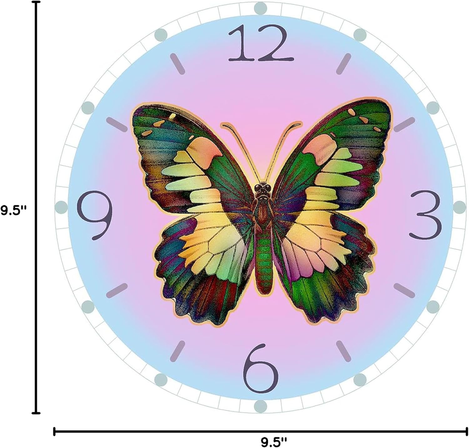 CafePress Luminous Butterfly 10" Wall Clock for Livingroom, Kitchen, or Office