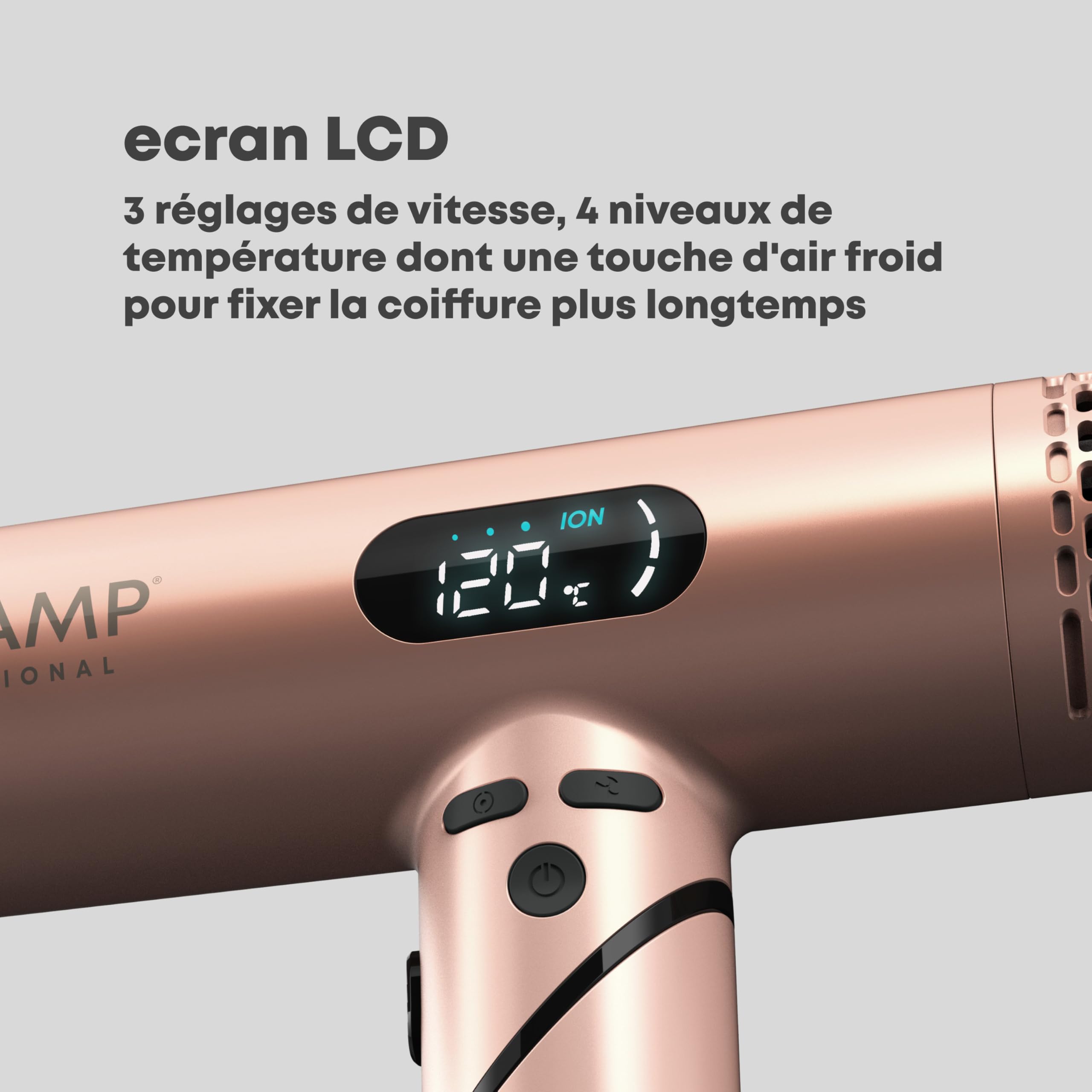 REVAMP Dynamic Radiance X Shine Seche Cheveux Ionique Professionnel - Moteur Digital Intelligent pour un Séchage Rapide, Sèche-Cheveux Diffuseur, Léger, Portable - 3 Accessoires Magnétiques