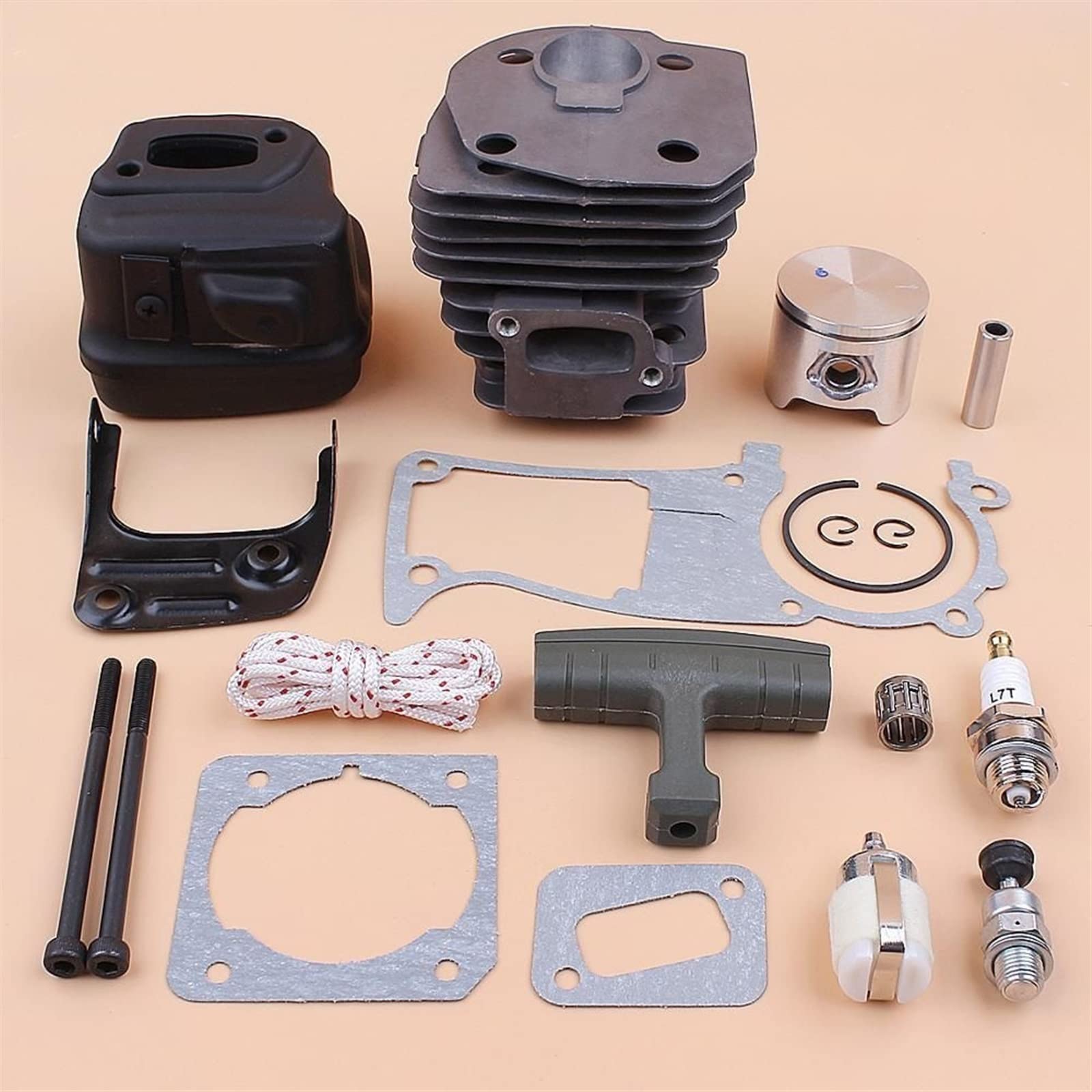 IWBR 44mm tłok cylindra tłumik uszczelka zaworu części silnika silnika nadające się do HUSQVARNA 346 XP 350 351 353 piła łańcuchowa Nikasil Plated