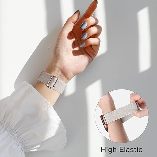 Miniatura 4 de Fuleda Bandas elásticas compatibles con Fitbit Versa 2VersaVersa Lite, para mujeres y hombres, correa deportiva suave y ajustable de nailon trenzado