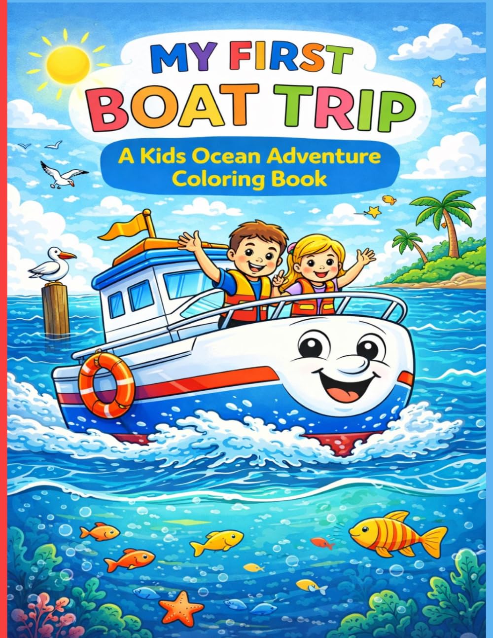 My First Boat Trip: A Kids Ocean Adventure Coloring Book: Fun Boat, Ocean, and Sea Adventure Coloring Pages with Bold Lines for Kids Ages 3–8