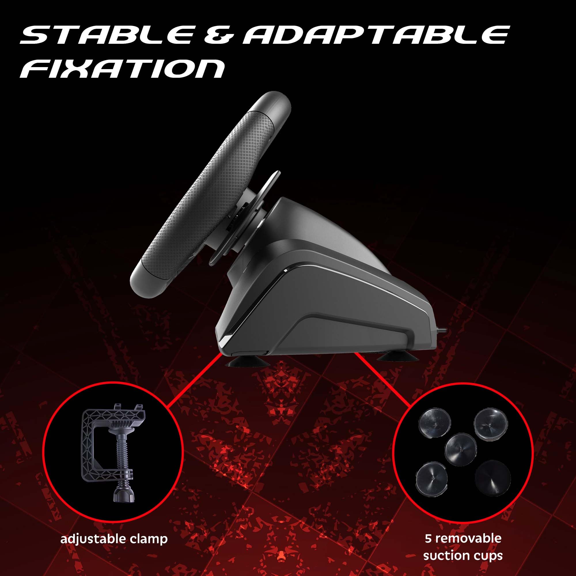 Subsonic - Volant Superdrive 270 GT pour Switch 2/Switch, PS4, PC et Xbox | Volant de Course Double Joysticks pour GTA 6 - LED - Vibrations - Diamètre 27 cm, Rotation 270° - Livré avec Pédales