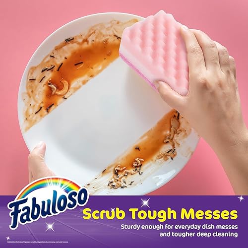 Miniatura 9 de Fabuloso Esponjas reutilizables sin arañazos, resistentes a los desastres pegados y suaves con los utensilios de cocina, esponja de limpieza audaz