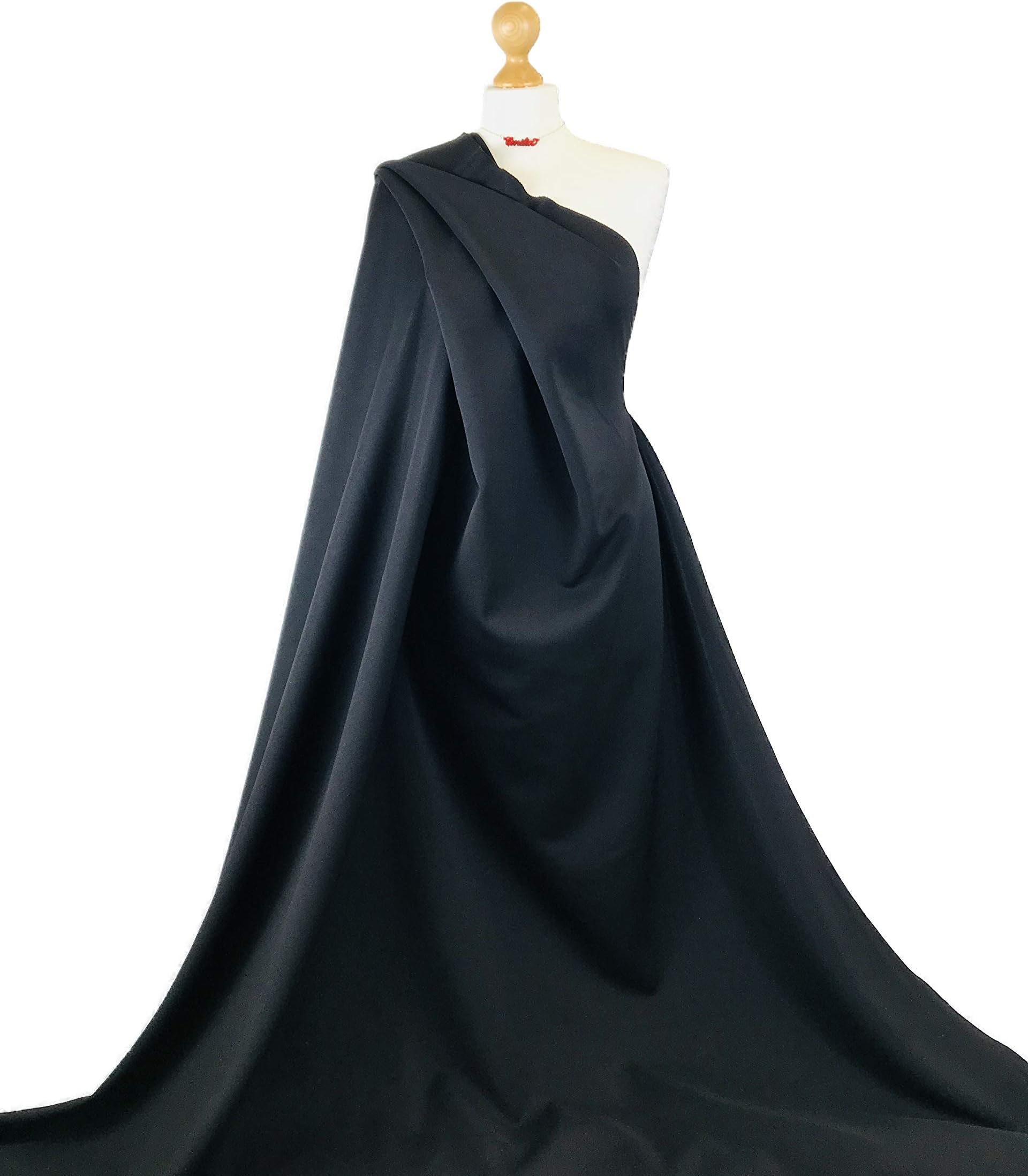 Premium Quality | Scuba 4 Way Stretch Jersey Spandex Fabric | LF03 | by FABRIQUES (Black, 1 Meter)