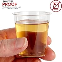 Vista 4 de Stock Your Home - Vasos de chupito de 1.5 onzas - 500 vasos de chupito de plástico mini (1.5oz) Vasos desechables transparentes para chupitos