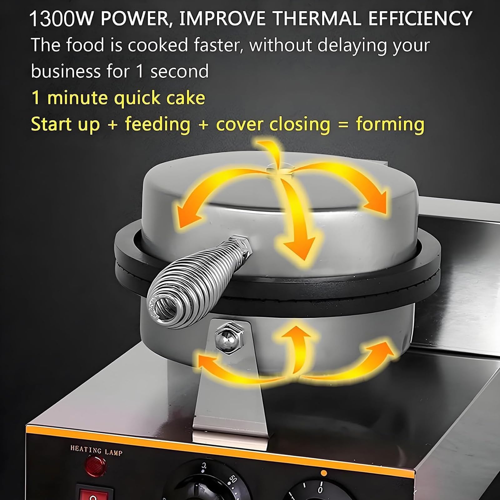 Máquina Profesional Para Hacer Conos De Gofre, Gofrera Eléctrica Comercial Con Calentamiento Uniforme Y Placas Antiadherentes Para Conos De Helado Y Postres Single-headeggrollcrepemachine