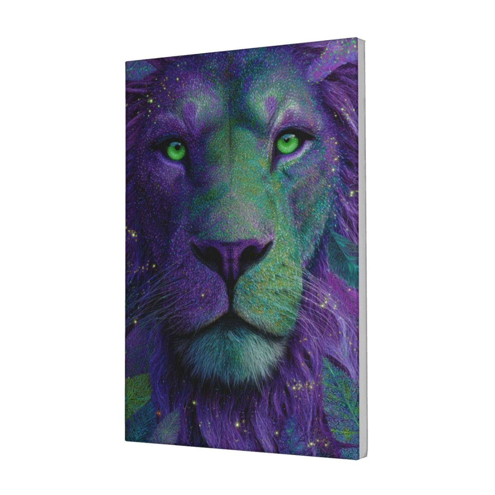 Lienzo psicodélico de león Woshuwo Majestic: impresión estética decorativa de 30x45 cm 8