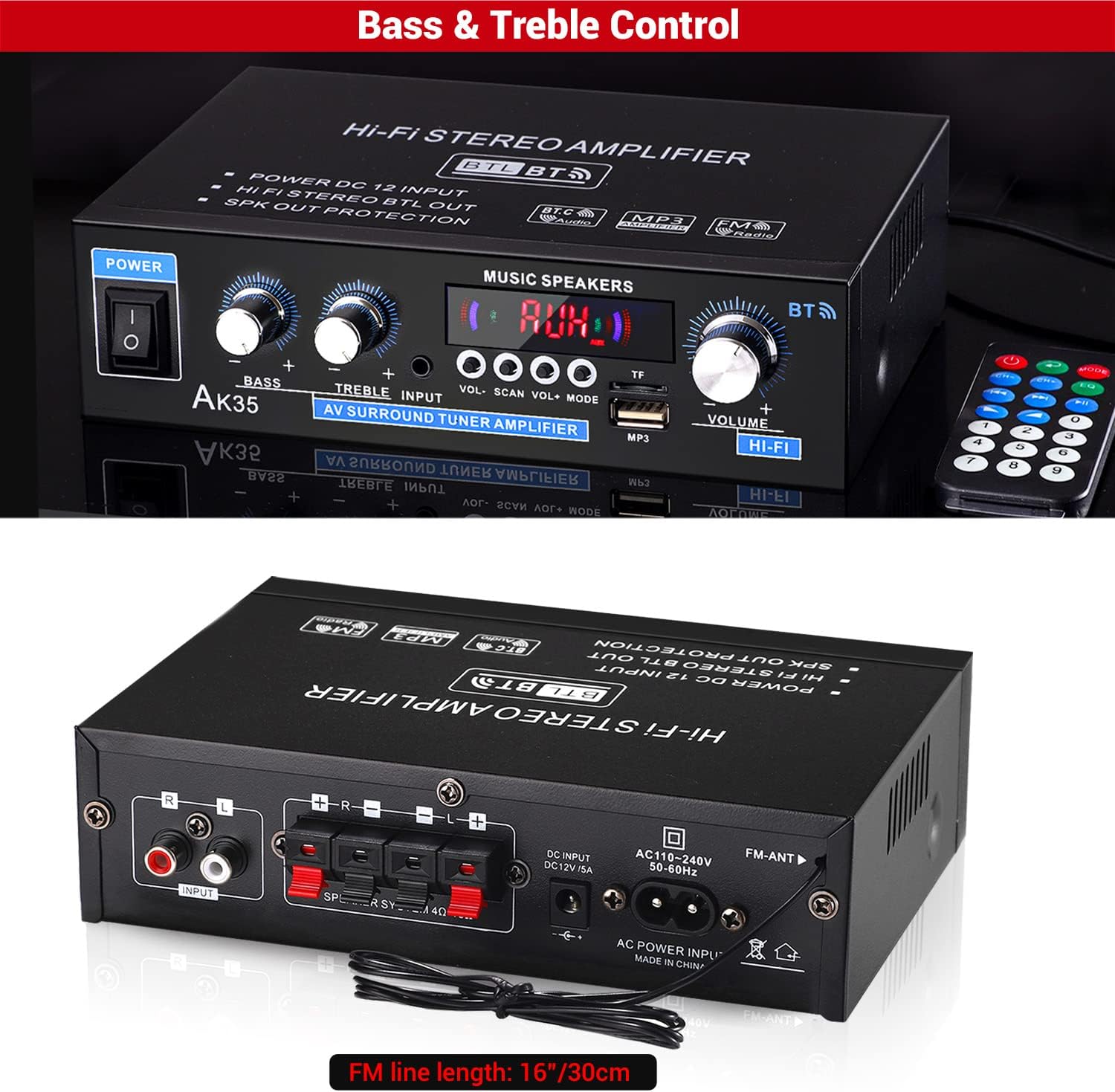 Buy Facmogu AK35 90W+90W Mini HiFi Digital Amplifier, 2 Channel