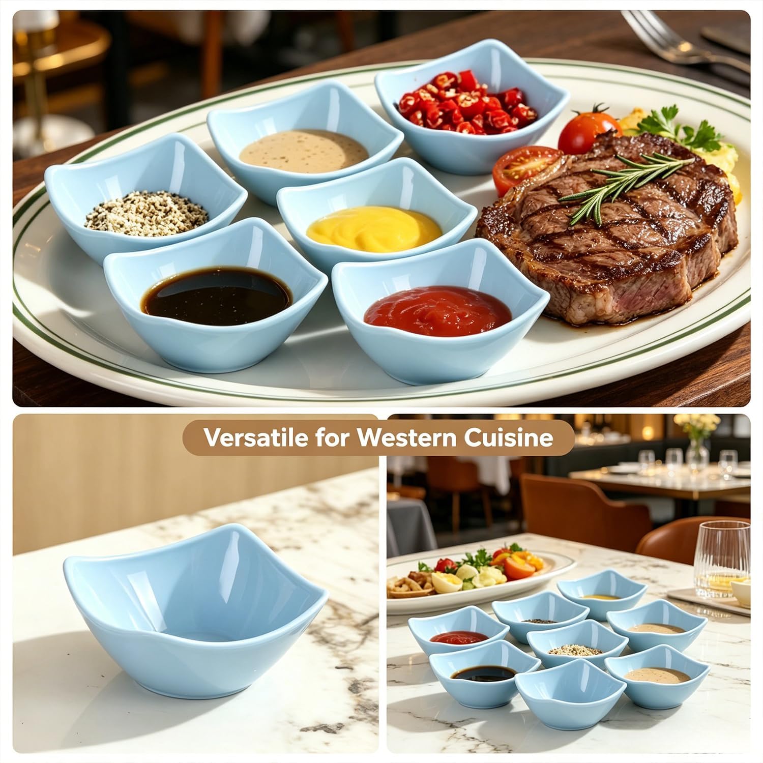 6-Pack Durable Shatterproof Mini Dessert Bowls, Reusable Colorful Small Bowls for Sauces, Appetizers, Snacks & Fruits, Dishwasher & Microwave Safe