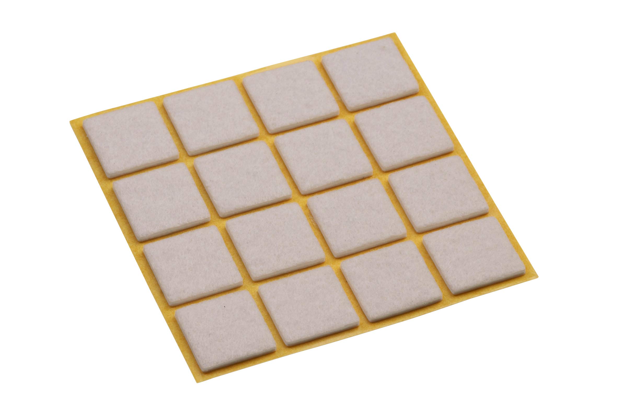 Metafranc TopSoft, 644806, feltrini autoadesivi, 20 x 20 mm, 16 pezzi, protezione efficace per mobili e sedie, set di feltrini per pavimenti delicati, per sedie e pavimenti, colore: beige