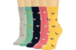 Cozy Companion: Pack of 5 Adorable Animal Socks for Women's Comfort