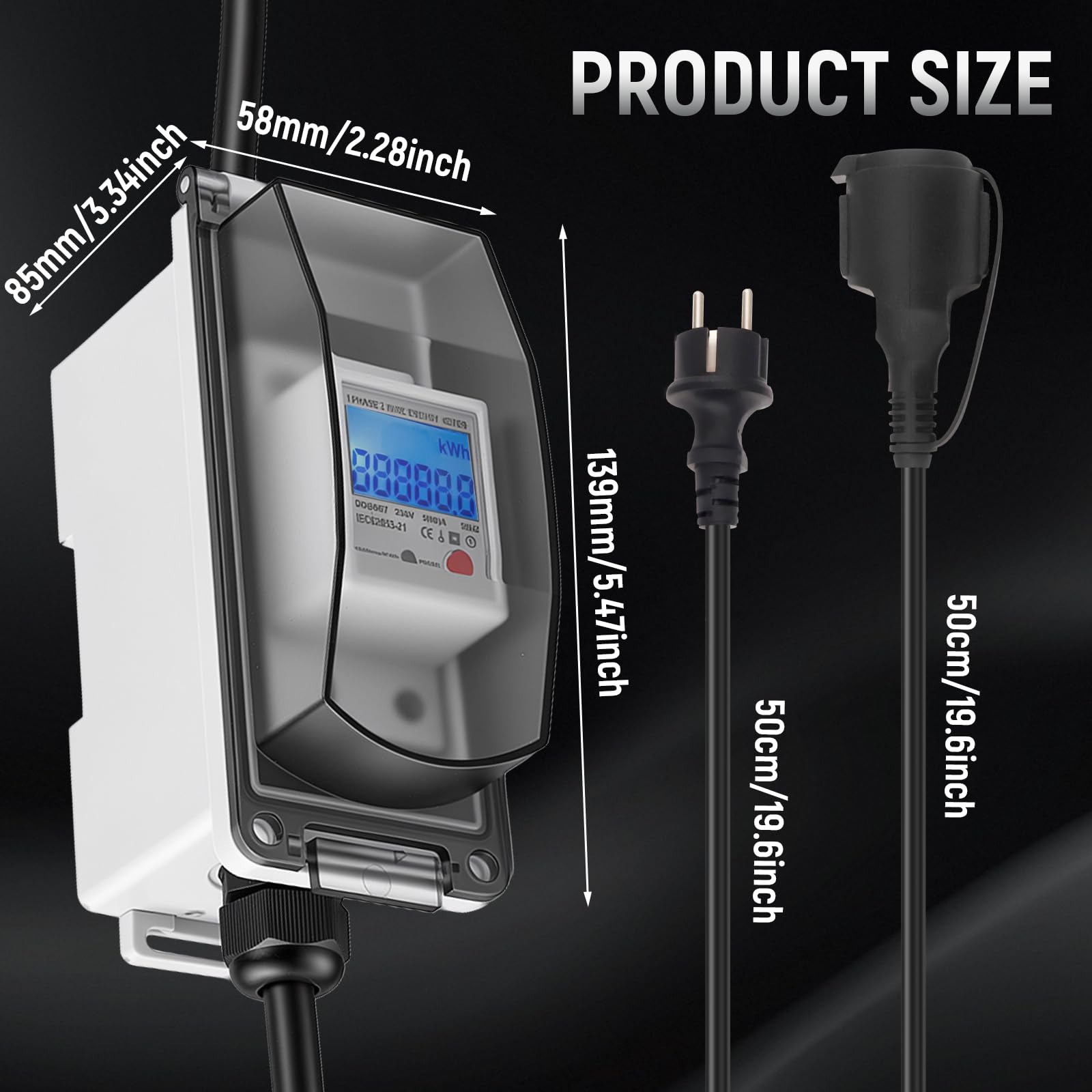 Mobiler Digitaler Stromzähler 16A 230V,Mobile Meter Intelligenter