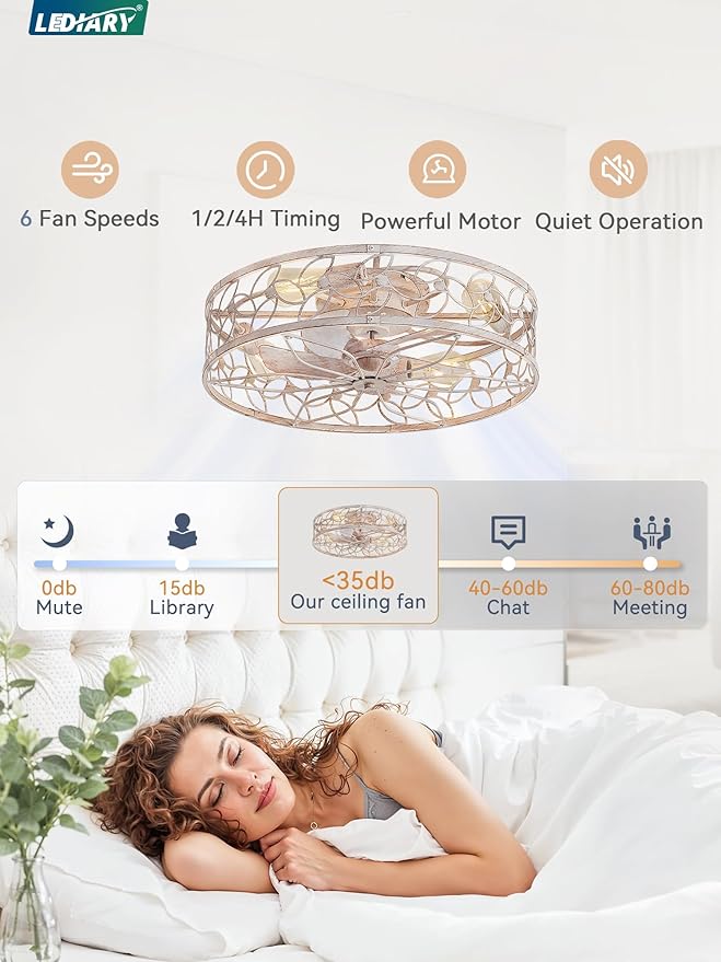 Ventilador de Techo 23 Pulgadas Con Luz y Control Remoto miniatura 3