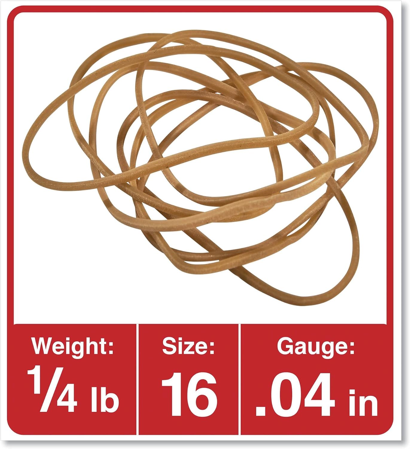 Universal Rubber Bands, Size 16, 2-1/2" x 1/16", 475 Bands/1/4lb Pack (416)