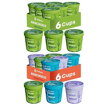Hethstia Konjac Noodles Soup Cup Variety Flavor Miso, Pho, Laksa, 12-Pack Low Carb Instant Shirataki Noodle, Vegan, Gluten-Free, Sugar-Free, Keto, Low-Calorie Healthy Pre-cooked Asian Meal