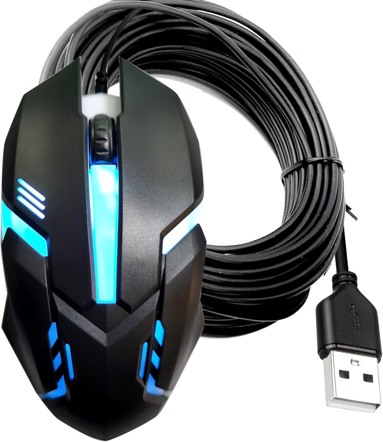 Long USB A Mouse - 50FT Wired Mouse for Windows PC, Mac, Chromebook - Righty or Lefty Use