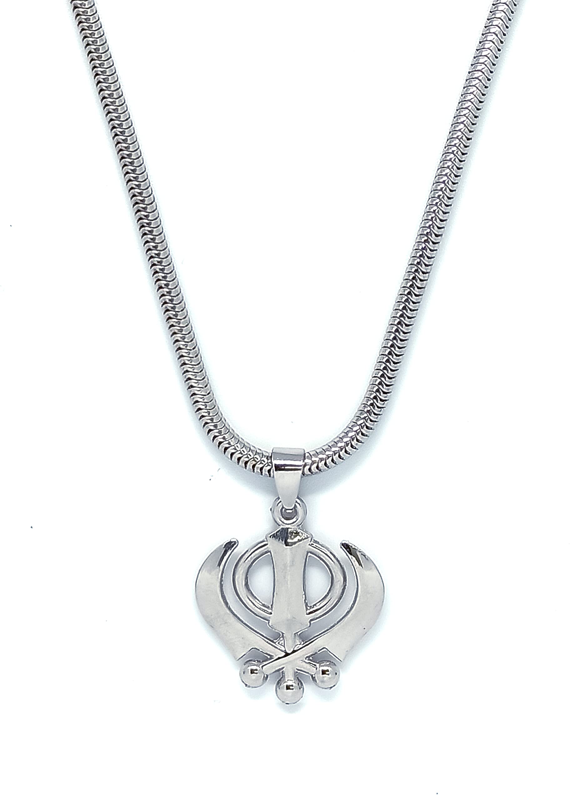 Get Fatang Khanda Locket With 21 Inches Long Chain, Movie Inspired (Silver) Metal For Unisex Adult (B09LHTJJYW) Amazon Price History, Amazon Price Tracker