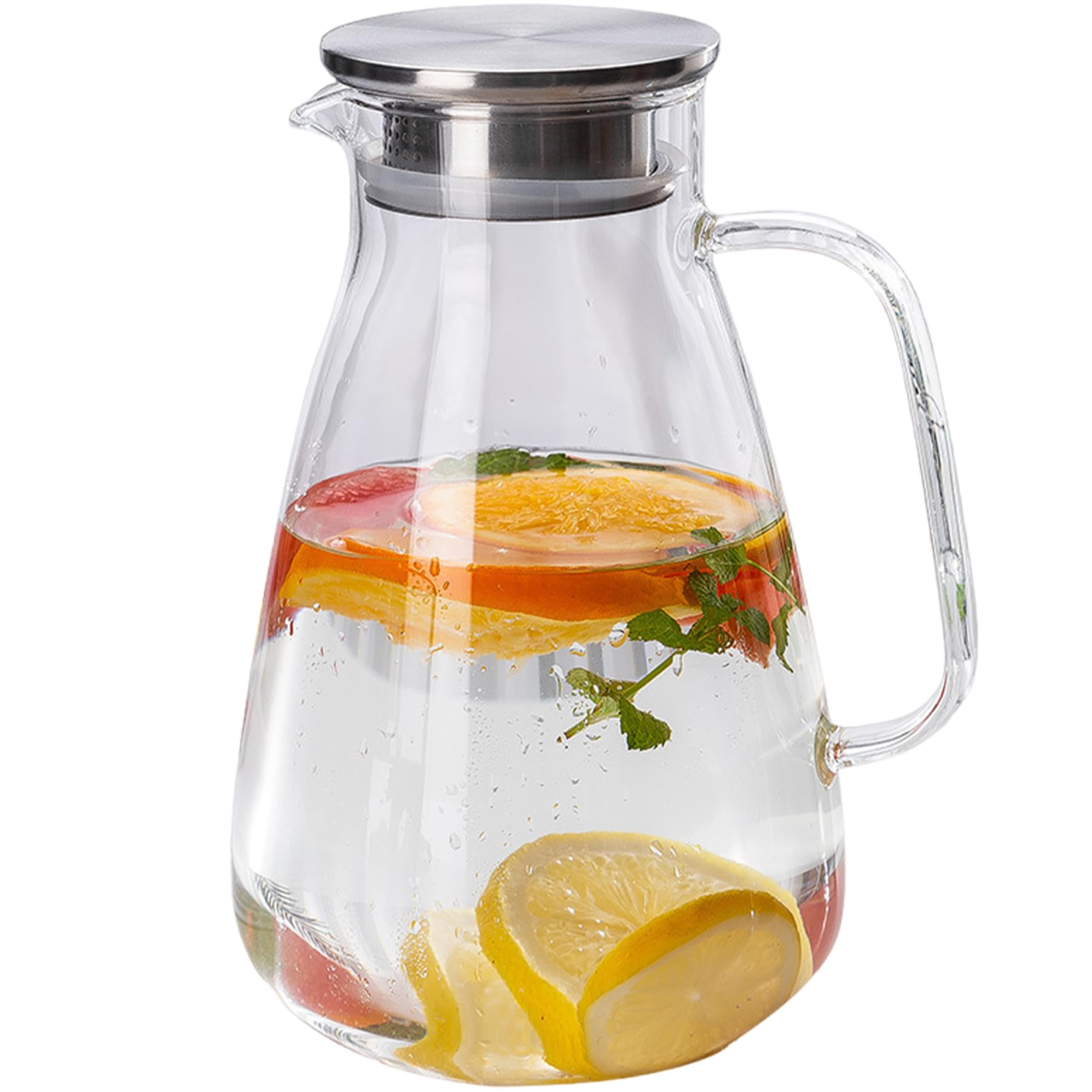Carafe en verre de 2,6 L élégante pour boissons chaudes et froides