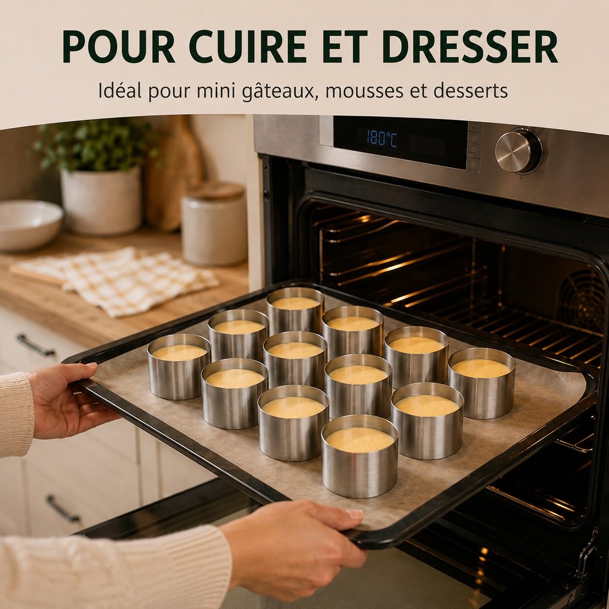 YAYODS Cercles à Pâtisserie INOX Lot de 15 - Ø 5 x H 5 cm Cercles à Mousse sans Fond pour Mini Entremets, Gâteaux Individuels, Tartares et Dressage de Table