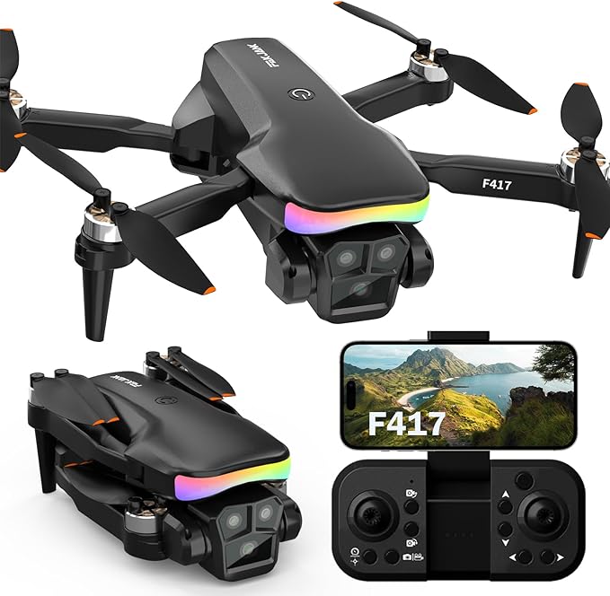 Mini Drone con Camara para Adulto y Dron principiantes,Con Doble Cámara 1080P,RGB LED,ángulo Ajustable 90° y Control por APP,Ofrece Vuelos Estables y Diversión Garantizada,¡Perfecto para Adulto