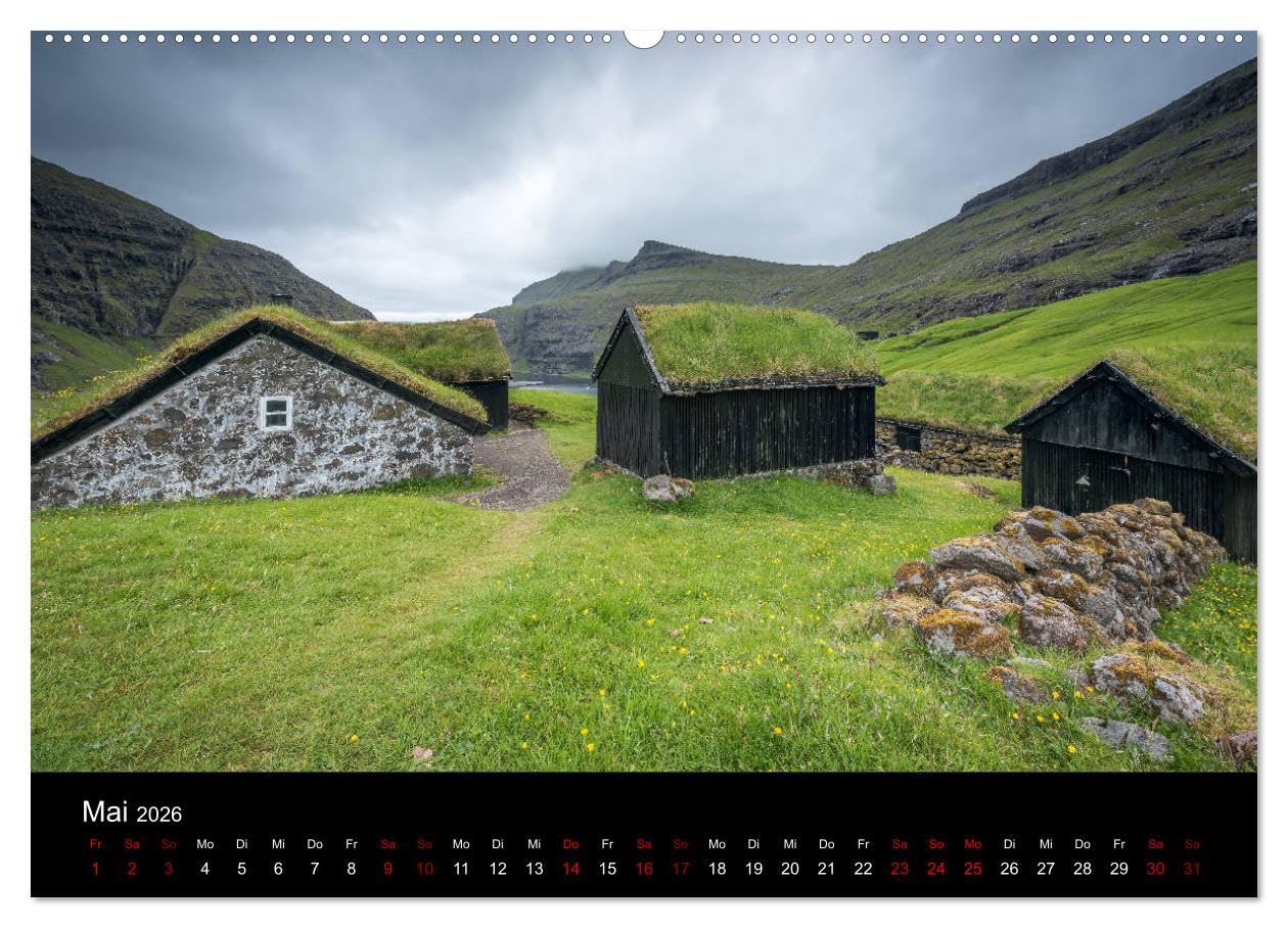 Färöer - Naturwunder im Nordatlantik (hochwertiger Premium Wandkalender 2026 DIN A2 quer), Kunstdruck in Hochglanz: Atemberaubende Inselwelt im Nordatlantik