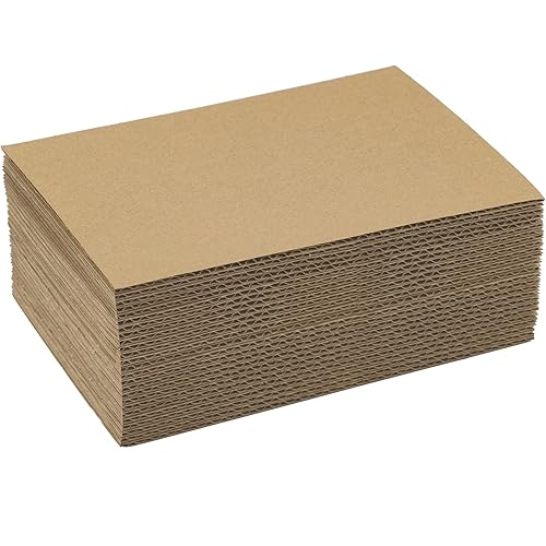 MBC MAT BOARD CENTER 25 Pack 6x9 Brown Cardboard Sheets, 1/8 Inch Thick, Flat Corrugated Cardboard Inserts for Packing, Shipping, Mailing, Art Craft Card Board