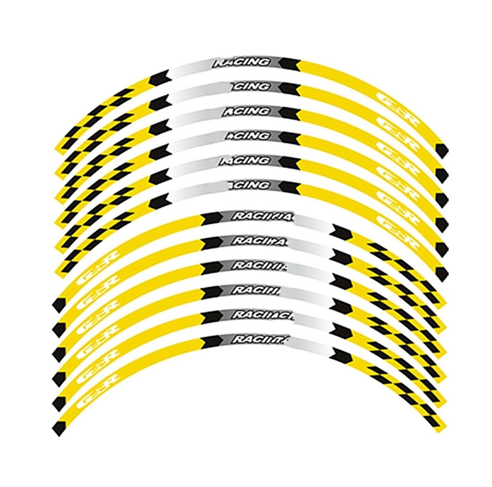 Hub Decals Rim for S&uzuki GSR400 GSR600 GSR750 for GSR 400 for 600 for 750 Motorcycle 17inch Wheel Sticker Decal Reflective Rim Stripe Tape(Yellow)