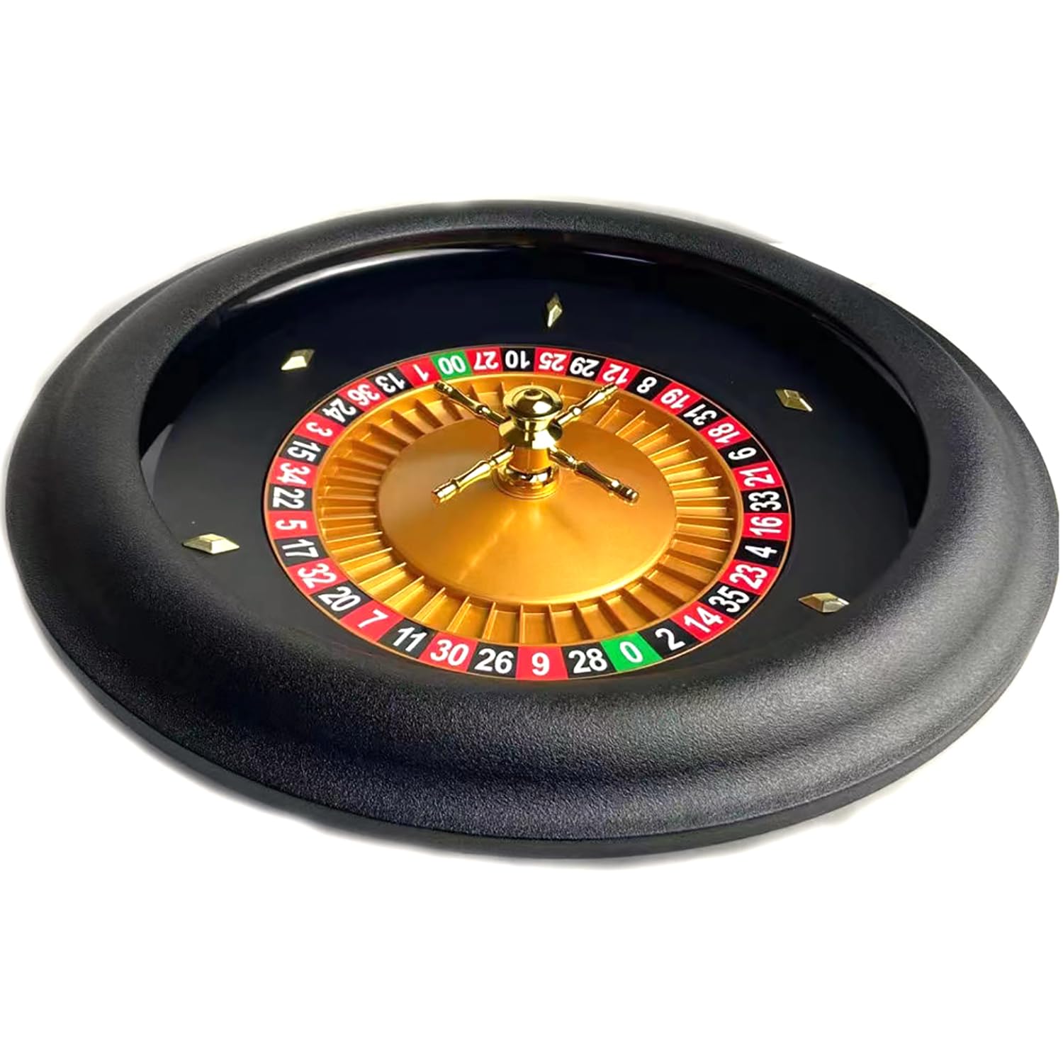 HTDRE casino roulette， 18" ABS Casino Grade Deluxe High Glossy Roulette Wheel, Set with Double Zero Layout with 2 Balls for Night Home Game or Professional Use