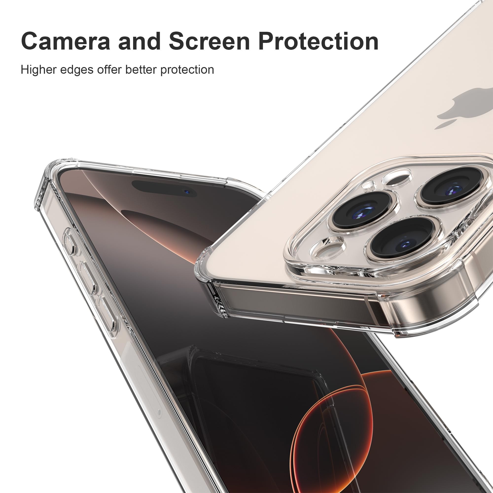 PIXFAB Clear Case for iPhone 16 Pro Max with 2 x Screen Protector Tempered Glass - Image 4