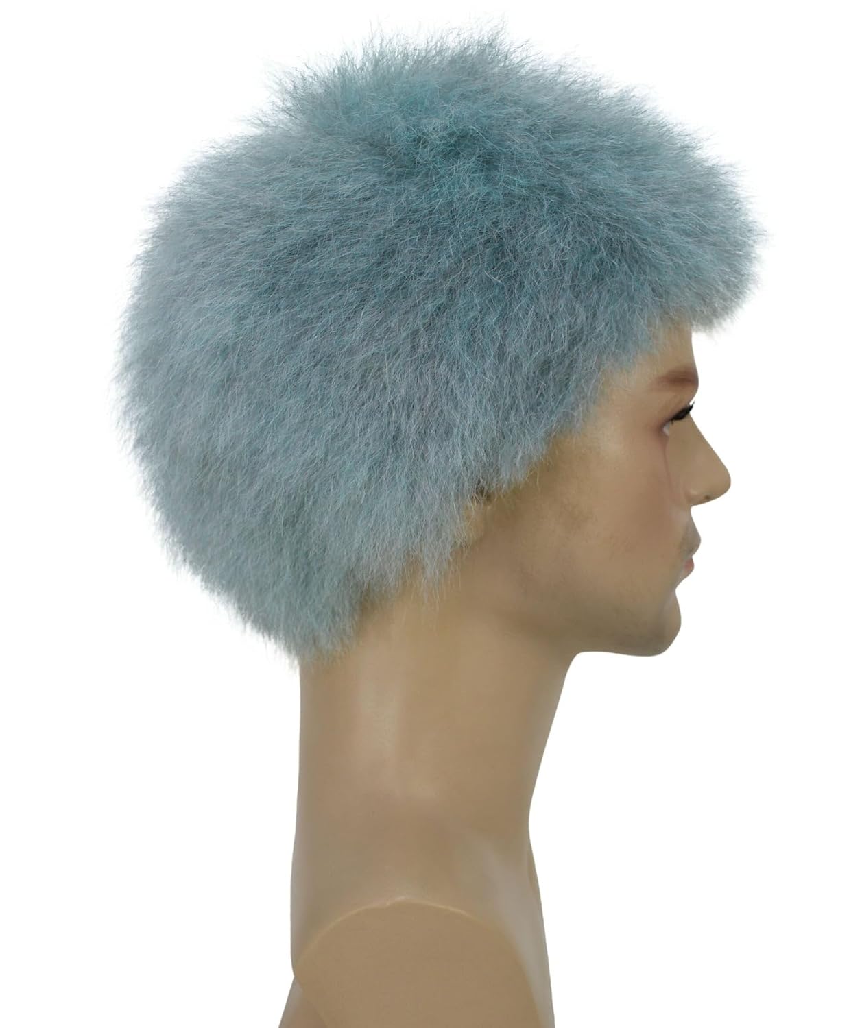 Men's Anime Antagonist Light Blue Short Bob Wig | Short Straight Synthetic Hair Cosplay Costume | Heat-Resistant Fiber for Halloween, Party, Stage
