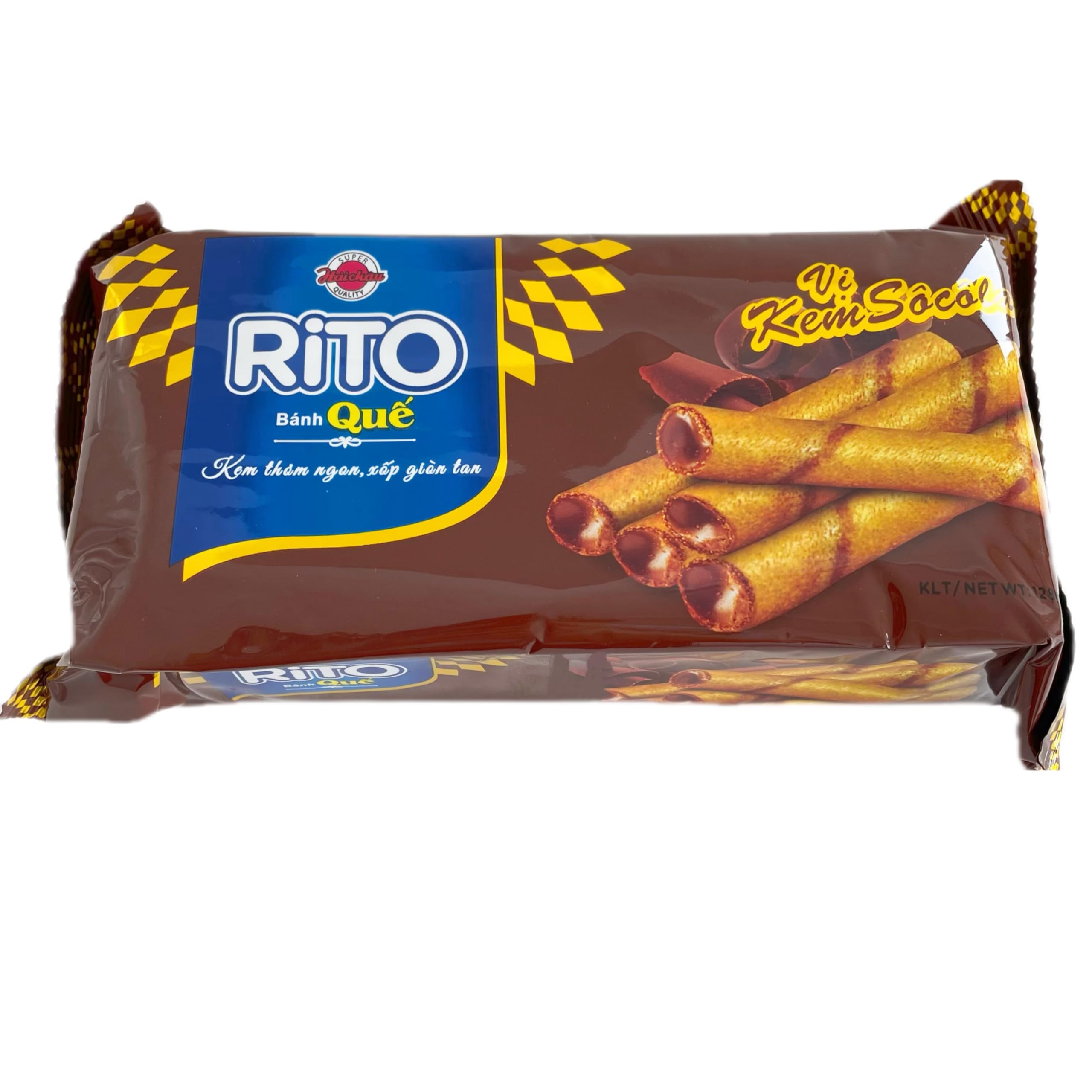 Amazon | HáiChâu Bánh quế chocolate RITO クレープスティックチョコ 128g ベトナムのお菓子 | 華 ...