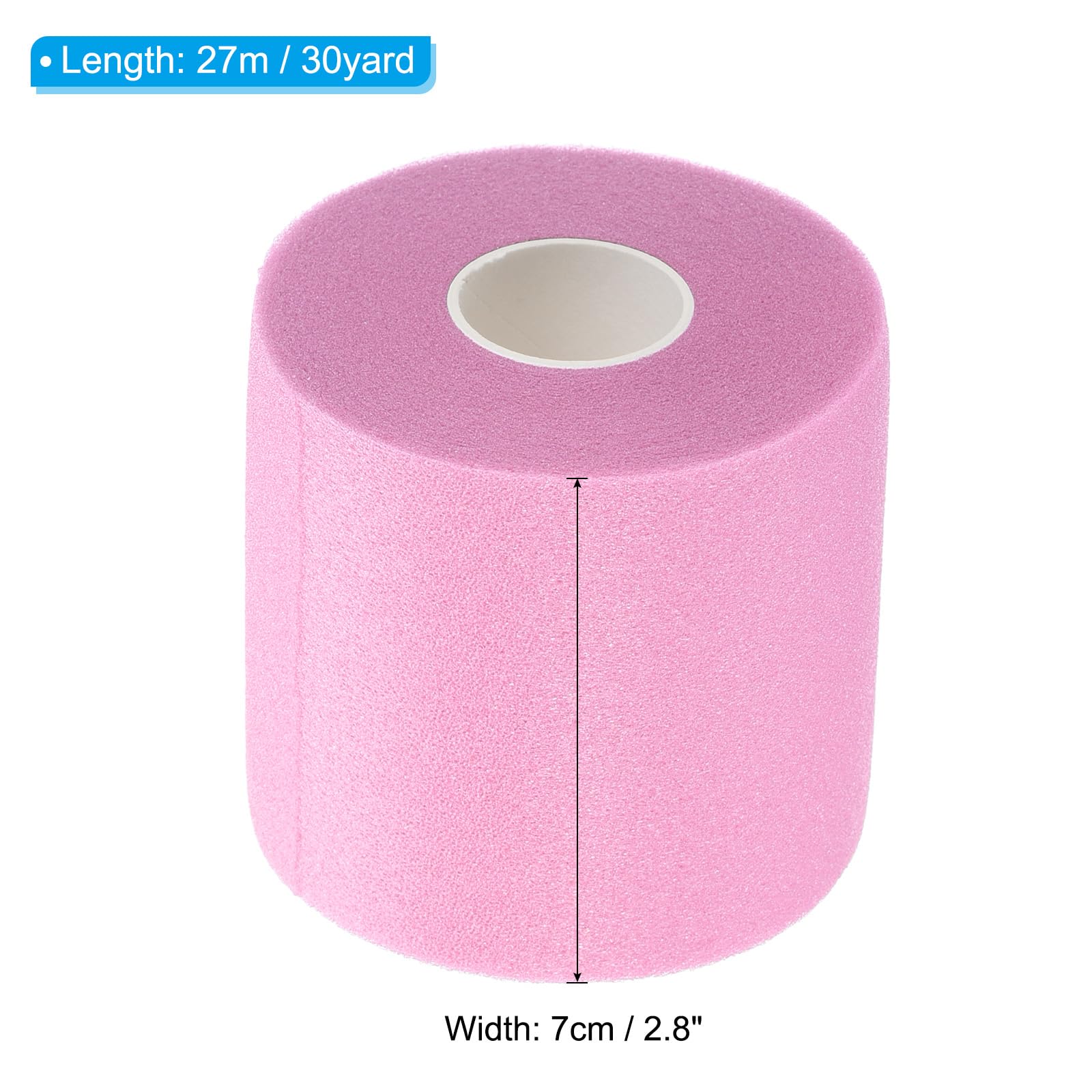 PATIKIL 30 Yard x 2.8 Inch Badminton Grip Cushion Wrap, PU Tennis Racket Grip Tape Backing Film Handle Anti Skid Cushion Accessories, Pink