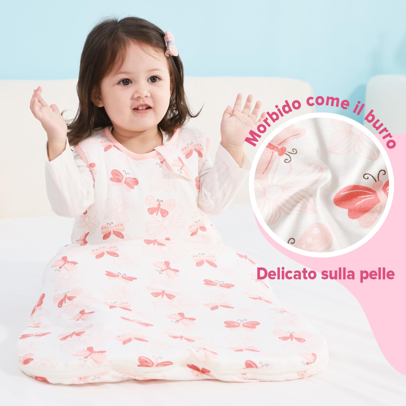 ToyaTec Sacco Nanna Bebé 2.5 Tog Super Morbido in Viscosa di Bambù, Sacco Nanna in Fibra di Bambù per Neonati, Coperta da Letto Autunno-Inverno