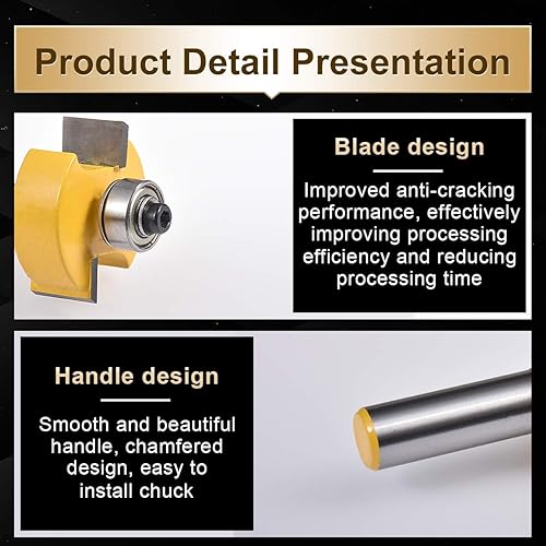Miniatura 6 de KATUR Juego de brocas para enrutador Rabbet con 6 tamaños intercambiables para múltiples profundidades, incluyendo 1/8 pulgadas, 1/4 pulgadas, 5/16