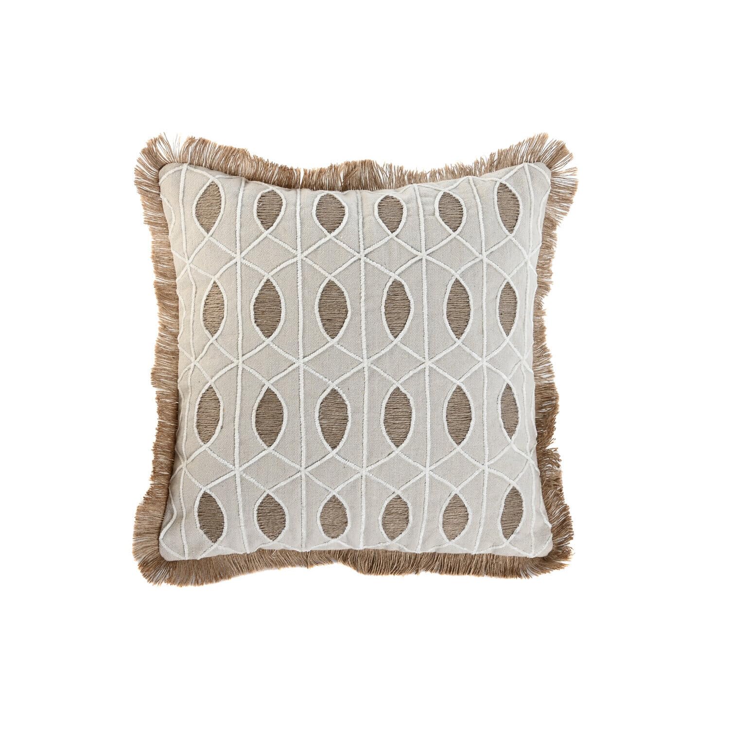 Coussin coton 45x45 cm broderie main 578g pour décoration intérieure