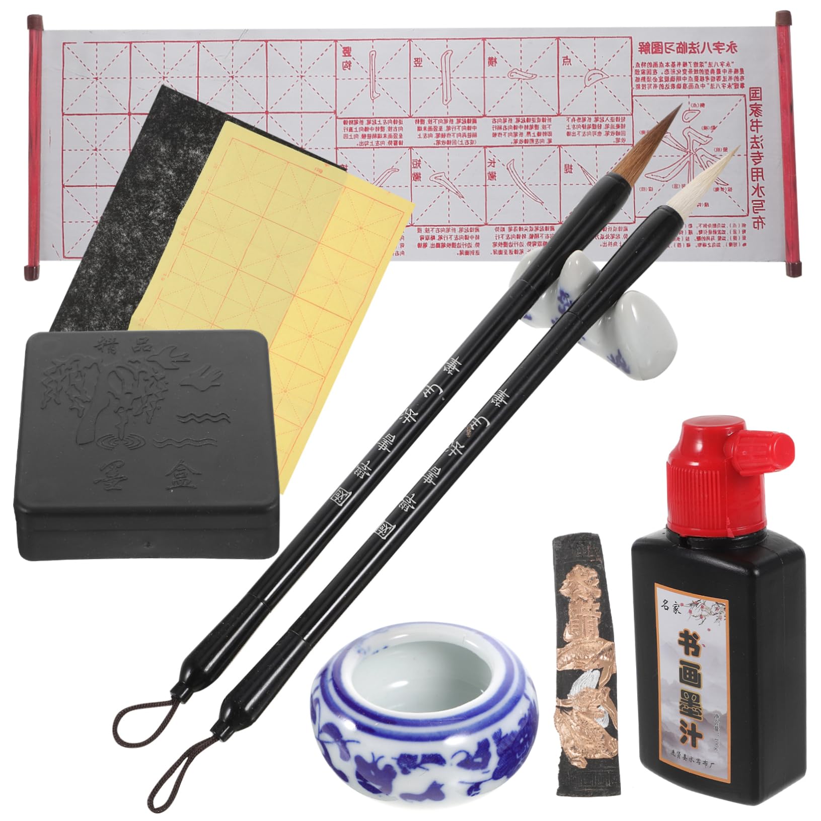 ERINGOGO Beginner's Chinese Calligraphy Set 1 Set Waterwriting Mat Brush Ink Paper Asian Writing Kit for Boys and Girls Adults