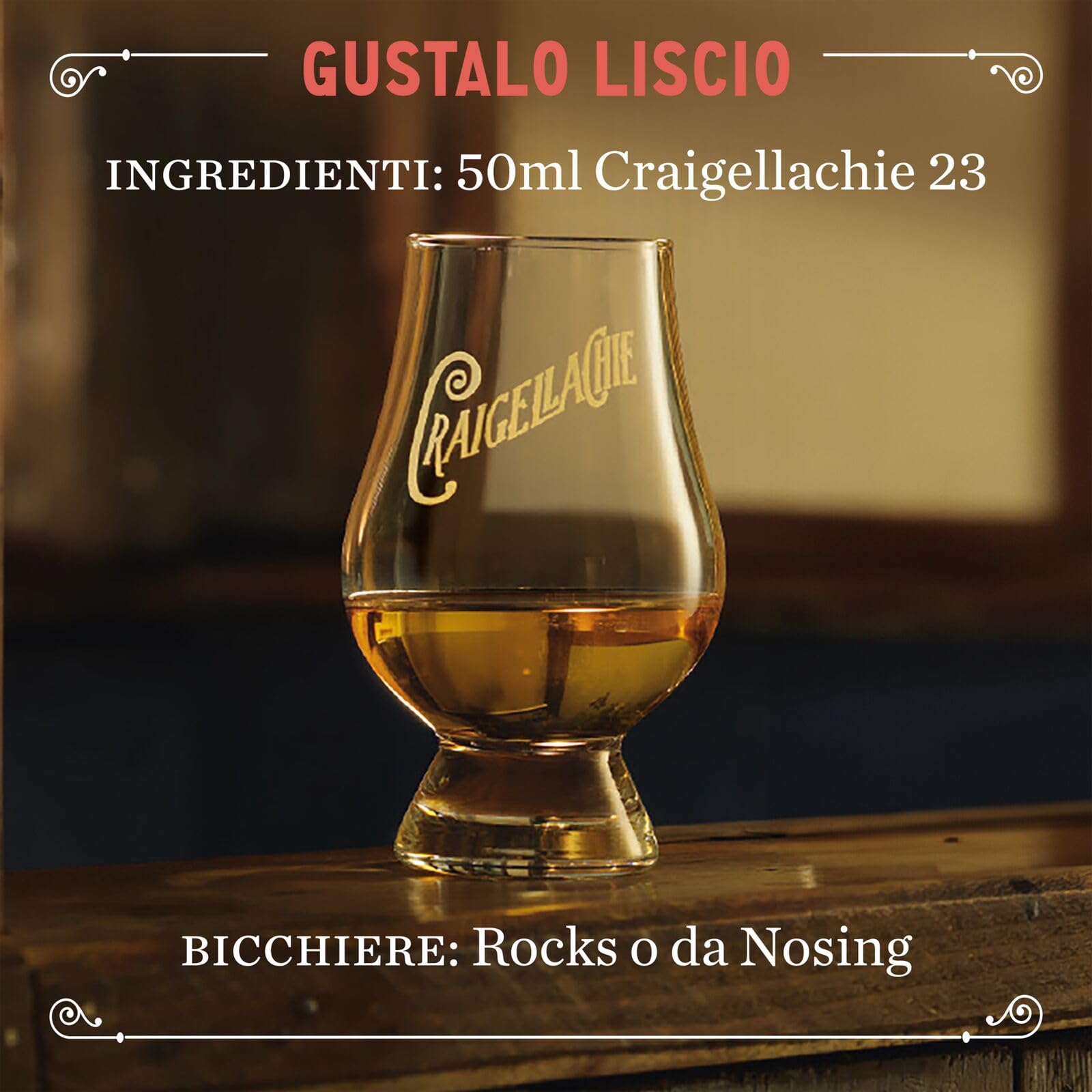 CRAIGELLACHIE 23 Anni Speyside Single Malt Scotch Whisky, 46% vol., 70 cl – Tubo Regalo, Botti di primo riempimento Sherry e Bourbon, Non filtrato a freddo, Edizione da collezione